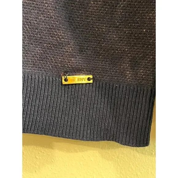 Jones New York Signature Dog Sweater Navy V Neck Knit Pullover Womens Med - Picture 4 of 7